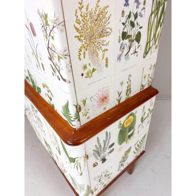 Josef Frank 1950 s Swedish Cabinet With Nordens Flora Illustrations