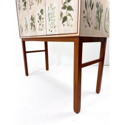 Josef Frank 1950 s Swedish Cabinet With Nordens Flora Illustrations
