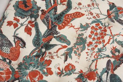 Josef Frank 1950s Basket Daybed in a Josef Frank Style Fabric