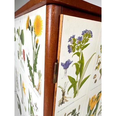 Josef Frank 1950s Swedish Cabinet With Nordens Flora Illustrations