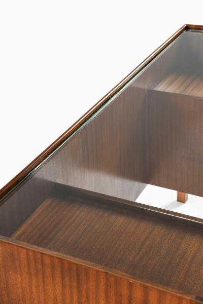 Josef Frank Desk in Mahogany Brass Glass Desk by Josef Frank 1950s