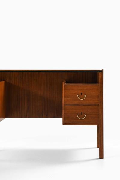 Josef Frank Desk in Mahogany Brass Glass Desk by Josef Frank 1950s