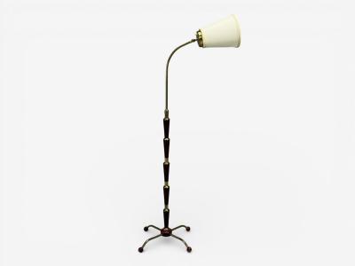 Josef Frank Josef Frank Model 1842 Floor Lamp Mahogany Brass Sweden 1950s
