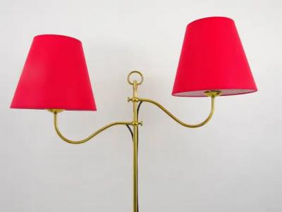 Josef Frank Josef Frank Two Arms Mid Century Adjustable Brass Floor Lamp Austria 1950s