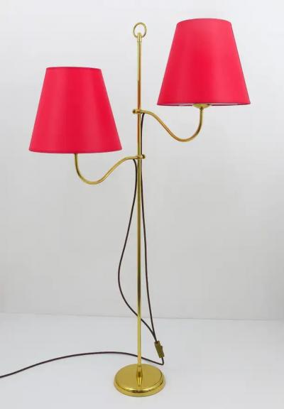 Josef Frank Josef Frank Two Arms Mid Century Adjustable Brass Floor Lamp Austria 1950s