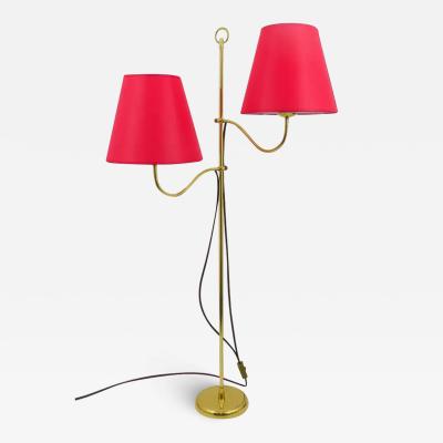 Josef Frank Josef Frank Two Arms Mid Century Adjustable Brass Floor Lamp Austria 1950s