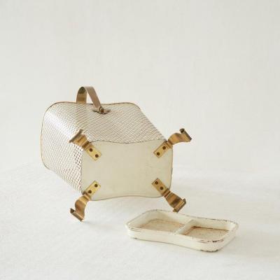 Josef Frank Mid Century Umbrella Stand in Patinated Brass and Perforated Metal 1950s