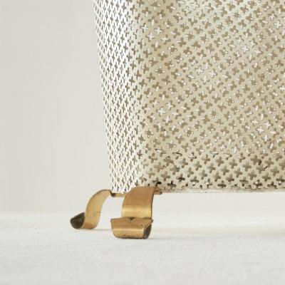 Josef Frank Mid Century Umbrella Stand in Patinated Brass and Perforated Metal 1950s