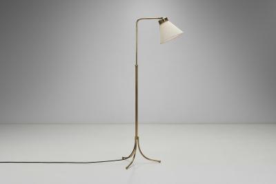 Josef Frank Model 1842 Adjustable Brass Floor Lamp by Josef Frank Sweden 1930s