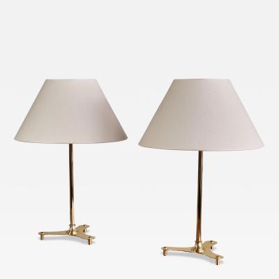 Josef Frank Pair of Josef Frank Brass Table Lamps Model 2467 2 Svenskt Tenn Sweden 1950s