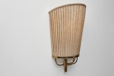 Josef Frank Pair of Pleated Fabric Wall Lights by Josef Frank Attr Sweden 1950s