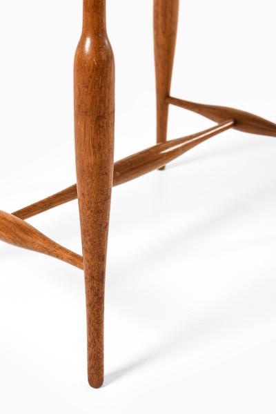 Josef Frank Stool in Mahogany Brass and Leather by Josef Frank 1950s