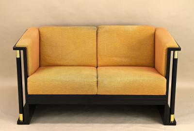 Josef Hoffmann 20th Century Art Nouveau Two Seat Sofa School Of J Hoffmann AT ca 1910