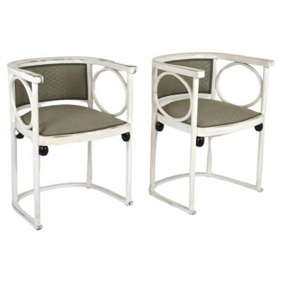 Josef Hoffmann 20th Century Thonet Art Nouveau Armchairs by Josef Hoffmann AT ca 1905