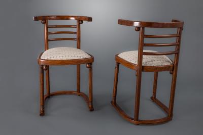 Josef Hoffmann A Pair of Josef Hoffmann Die Fledermaus Chairs