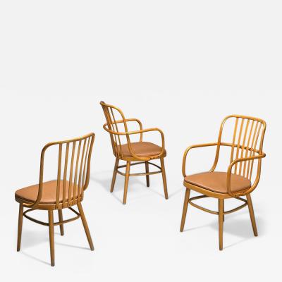 Josef Hoffmann Josef Hoffmann Ligna Mid Century Modern Bistro Chairs Czech Republic 1970s