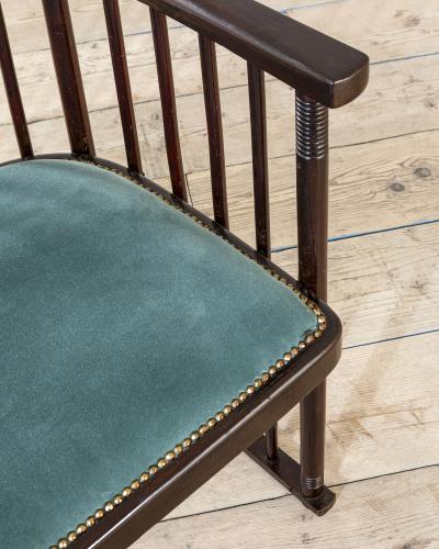 Josef Hoffmann Josef Hoffmann Wooden and Velvet Sofa