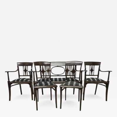 Josef Hoffmann Josef Hoffmann in the Style Of A Secessionist Five Piece Bentwood Salon Set