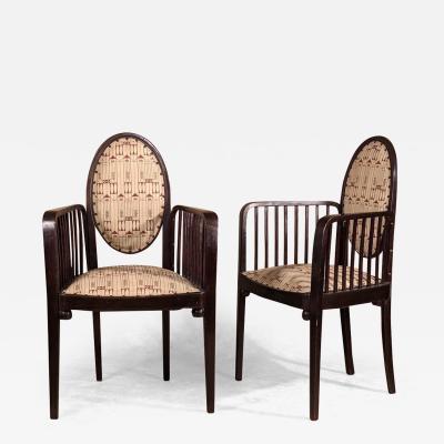 Josef Hoffmann Josef Hoffmann pair of armchairs