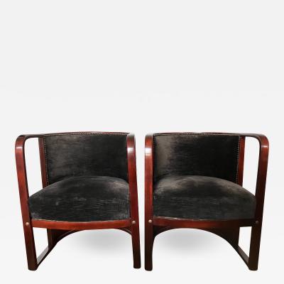 Josef Hoffmann Pair Josef Hoffmann 421 Chairs for J J Kohn