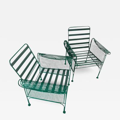 Josef Hoffmann Pair of Metal Lounge Chairs By Woodard in the Style of Josef Hoffman