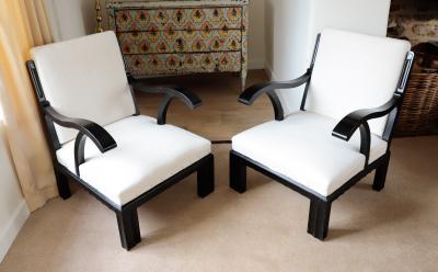 Josef Hoffmann Pair of Vienna Secessionist Armchairs Attributed to Josef Hoffmann circa 1900