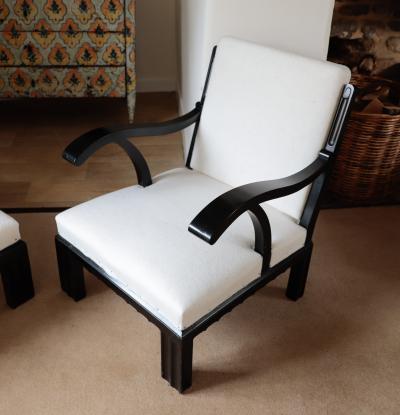 Josef Hoffmann Pair of Vienna Secessionist Armchairs Attributed to Josef Hoffmann circa 1900