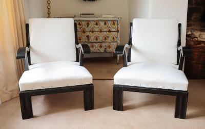 Josef Hoffmann Pair of Vienna Secessionist Armchairs Attributed to Josef Hoffmann circa 1900