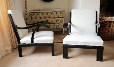 Josef Hoffmann Pair of Vienna Secessionist Armchairs Attributed to Josef Hoffmann circa 1900