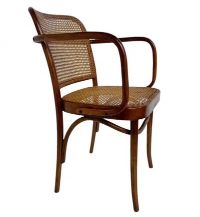 Josef Hoffmann Set of 4 Mid Century Modern Dining Prague Chairs by Josef Hoffmann Cane Birch