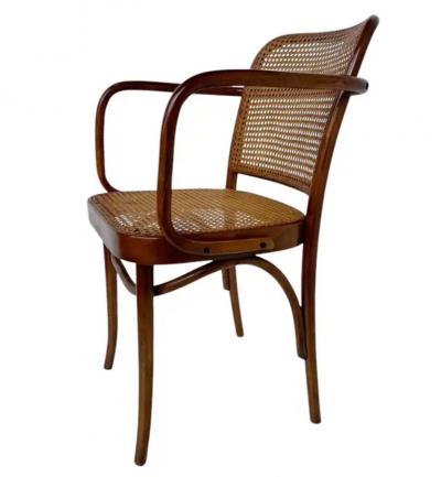 Josef Hoffmann Set of 4 Mid Century Modern Dining Prague Chairs by Josef Hoffmann Cane Birch