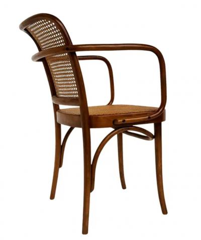 Josef Hoffmann Set of 4 Mid Century Modern Dining Prague Chairs by Josef Hoffmann Cane Birch