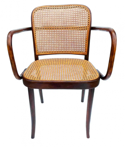 Josef Hoffmann Set of 6 Mid Century Modern Dining Prague Chairs by Josef Hoffmann Cane Wood