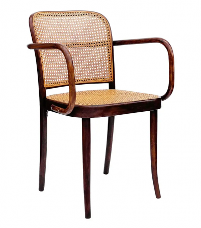 Josef Hoffmann Set of 6 Mid Century Modern Dining Prague Chairs by Josef Hoffmann Cane Wood