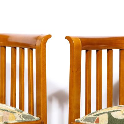 Josef Hoffmann Three Piece Set by Josef Hoffmann w Beech Frame Clarence House Fabric