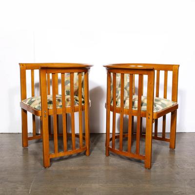Josef Hoffmann Three Piece Set by Josef Hoffmann w Beech Frame Clarence House Fabric