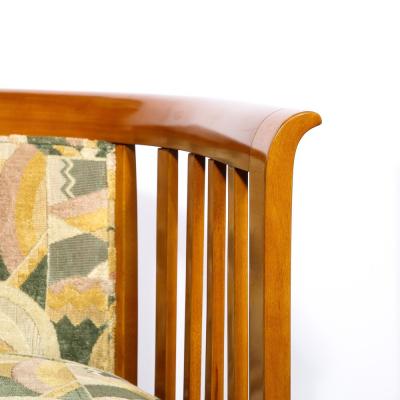 Josef Hoffmann Three Piece Set by Josef Hoffmann w Beech Frame Clarence House Fabric