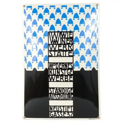 Josef Hoffmann Wiener Werkst tte Vienna Art Nouveau Enamel Advertising Sign
