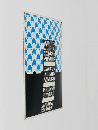 Josef Hoffmann Wiener Werkst tte Vienna Art Nouveau Enamel Advertising Sign