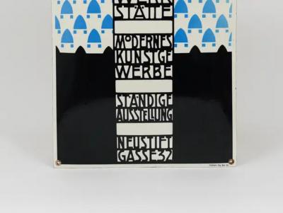 Josef Hoffmann Wiener Werkst tte Vienna Art Nouveau Enamel Advertising Sign