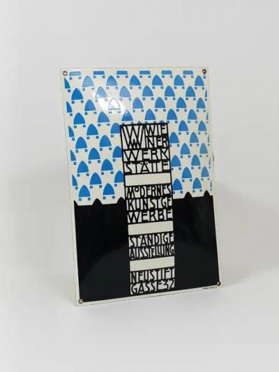 Josef Hoffmann Wiener Werkst tte Vienna Art Nouveau Enamel Advertising Sign