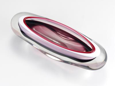 Josef Hospodka Josef Hospodka Sommerso Multi Color Studio Art Glass Bowl Czechoslovakia 1960s