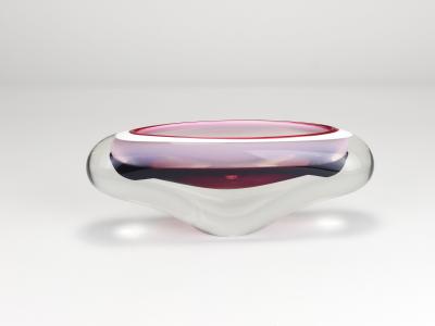 Josef Hospodka Josef Hospodka Sommerso Multi Color Studio Art Glass Bowl Czechoslovakia 1960s