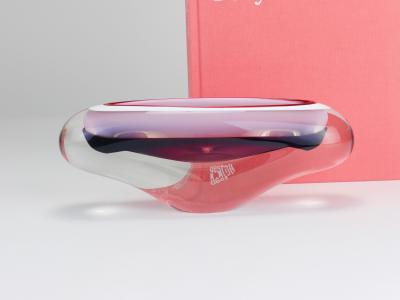 Josef Hospodka Josef Hospodka Sommerso Multi Color Studio Art Glass Bowl Czechoslovakia 1960s