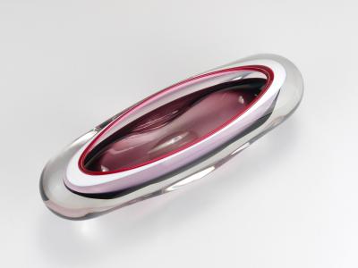 Josef Hospodka Josef Hospodka Sommerso Multi Color Studio Art Glass Bowl Czechoslovakia 1960s