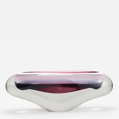 Josef Hospodka Josef Hospodka Sommerso Multi Color Studio Art Glass Bowl Czechoslovakia 1960s