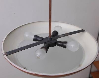 Josef Hurka 1930s Copper and Glass Pendant Lamp by Josef Hurka for Napako 1 of 4