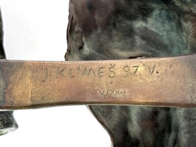 Josef Klime Expressionist Bronze Plastic Europa by Czech Artist Josef Klimes V XXV 1997