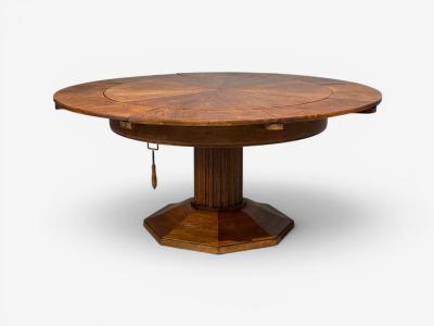Josef Seiler Rare Expanding Dining Table Oak Germany 1920s