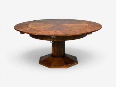 Josef Seiler Rare Expanding Dining Table Oak Germany 1920s